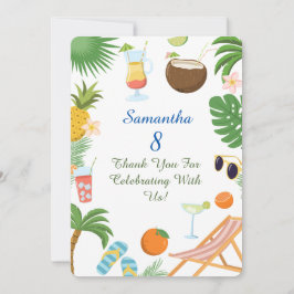 Pool Party Thank You Card - Summer Theme Dankeskarte