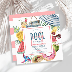 Pool Party Tropische Strandparty-Ausrüstung Mädche Einladung