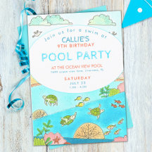 Pool Party Turtles Sommer Geburtstag