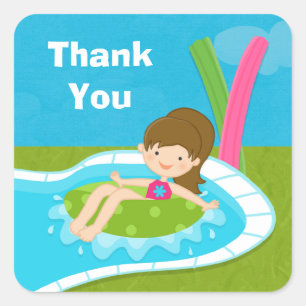 Pool Party Vielen Dank Sticker