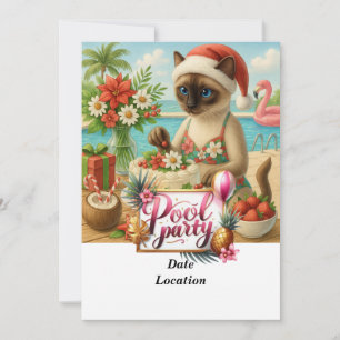Pool Party Weihnachten im Juli für Cat Lovers Einladung