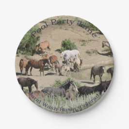 Pool-Party-Zeit-Sand-Wäsche-Becken Pappteller