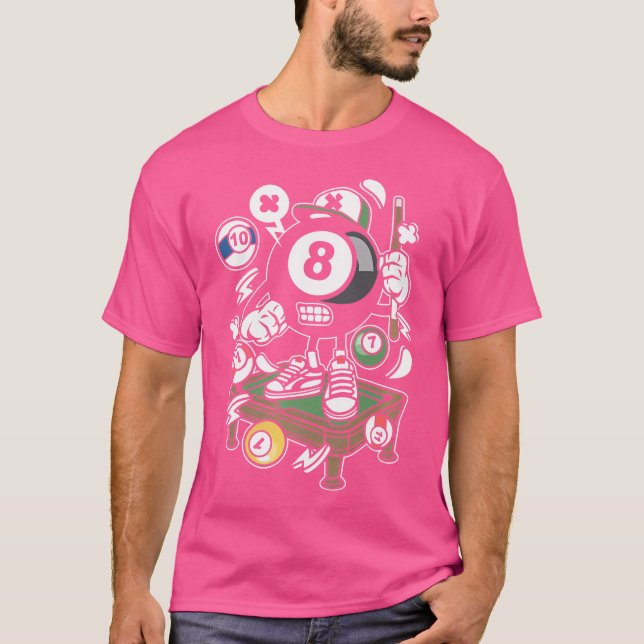 Pool Player 8 Billard T-Shirt (Vorderseite)