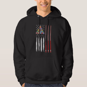 Pool Player American Flag Hoodie