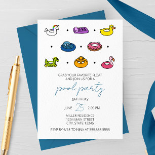 Pool Rafting Icons Pool Party Einladung