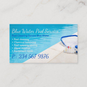 Pool-Reinigungsdienst Blaues Wasser Visitenkarte