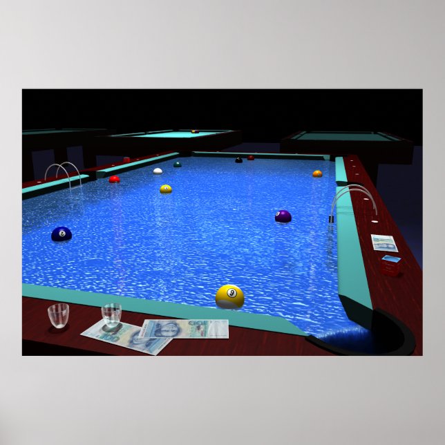 "Pool" - Schöner Billard Poster (Vorne)