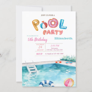 Pool-Schwimmbrille Pool-Geburtstagsfeier  Einladung