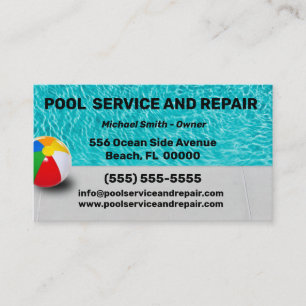 Pool Service and Repair Business Card Visitenkarte