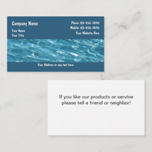 Pool Service Business Cards Visitenkarte