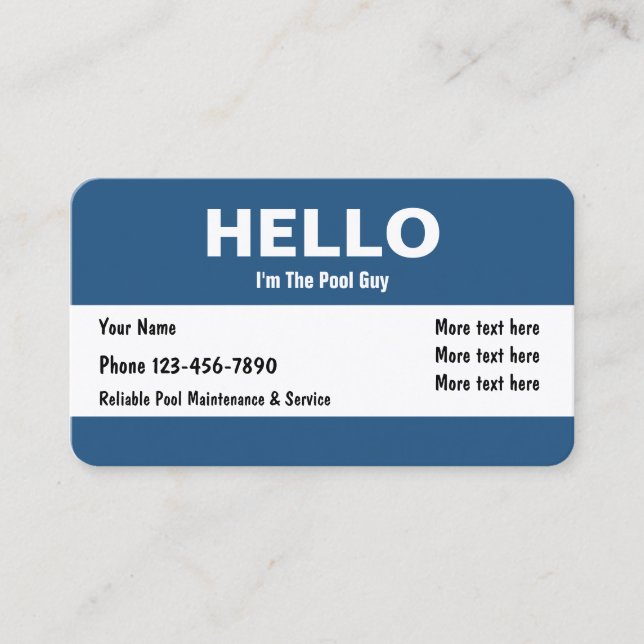 Pool Service Clever Design Visitenkarte (Vorderseite)
