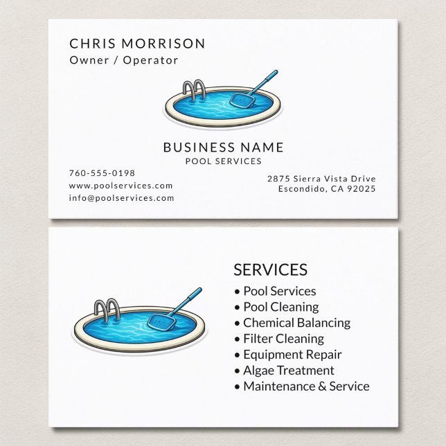 Pool-Service-Profi Visitenkarte (Von Creator hochgeladen)