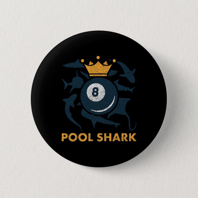 Pool Shark Billiards Pool Billiards Hall Player Ba Button (Vorderseite)