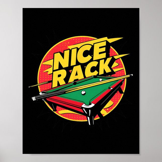 Pool Shark Billiards Schöner Rack Funny Puns 8 Bal Poster (Vorne)