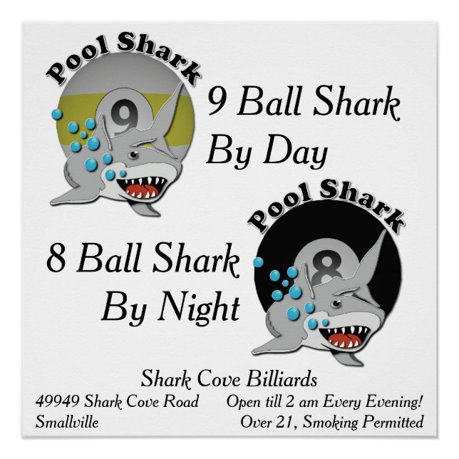 Pool Shark Business Poster (Vorderseite)