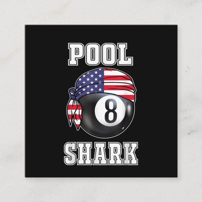 Pool Shark Jersey Cooles Geschenk Top Bar Billiard Quadratische Visitenkarte (Vorderseite)