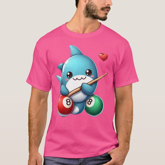 Pool Shark Niedlich 8 Ball Billard T-Shirt (Vorderseite)