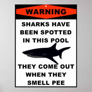 Pool Shark Warning Poster
