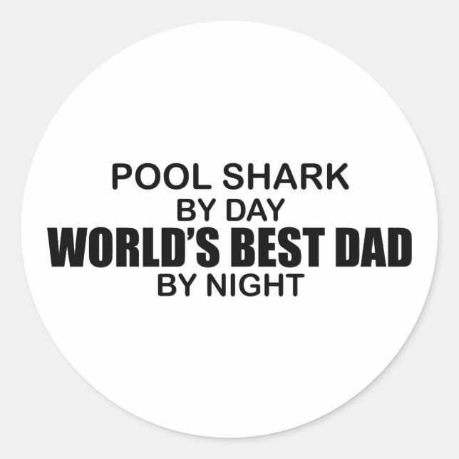 Pool Shark World's Best Vater by Night Runder Aufkleber (Vorderseite)