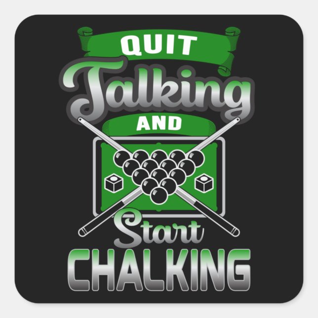 Pool Snooker Billiard 8 Ball Billiard Funny Gift Quadratischer Aufkleber (Vorderseite)