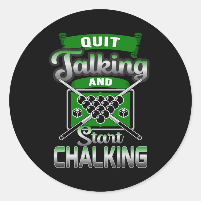 Pool Snooker Billiard 8 Ball Billiard Funny Gift Runder Aufkleber (Vorderseite)