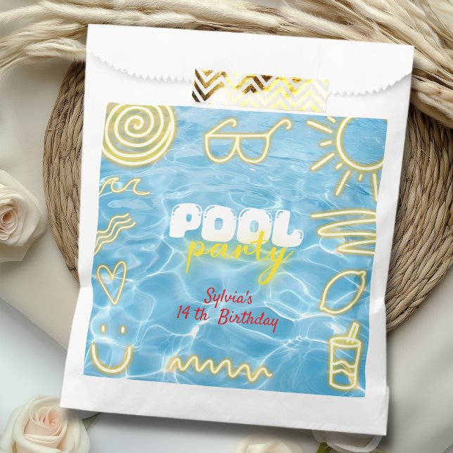 Pool Sommer Neon Stimmung Geburtstagsfeier Geschenktütchen (Von Creator hochgeladen)