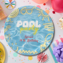 Pool Sommer Neon Stimmung Geburtstagsfeier