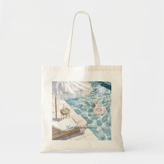 Pool Sonnenschirm Rosa Flamingo Schwimmkörper Ball Tragetasche (Vorne)