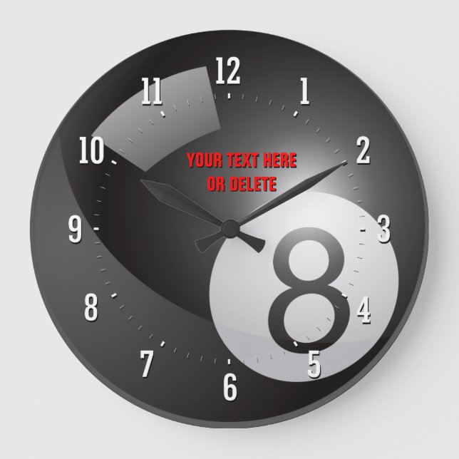 Pool-Spiel | Bester Spieler Große Wanduhr (Vorderseite)