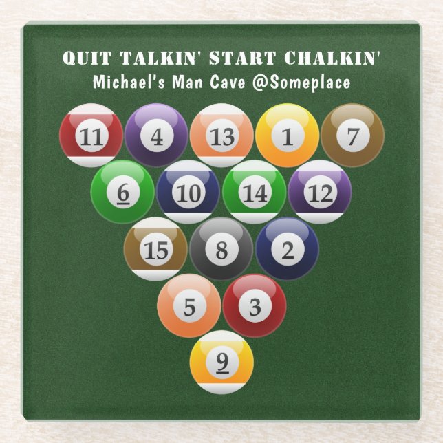 Pool-Spiel der Glasuntersetzer (Vorderseite)