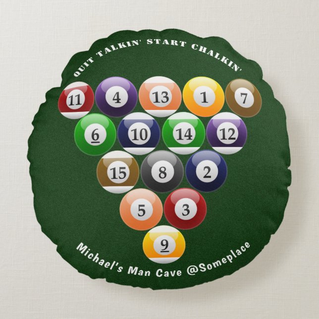 Pool-Spiel der Rundes Kissen (Vorderseite)