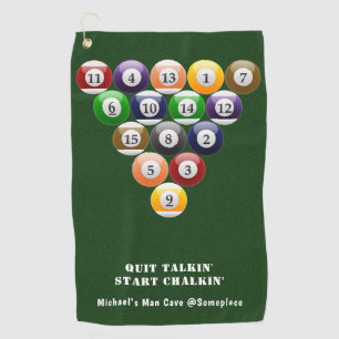 Pool-Spiel des Billardc$acht-ball-Gestell-8-Ball Golfhandtuch