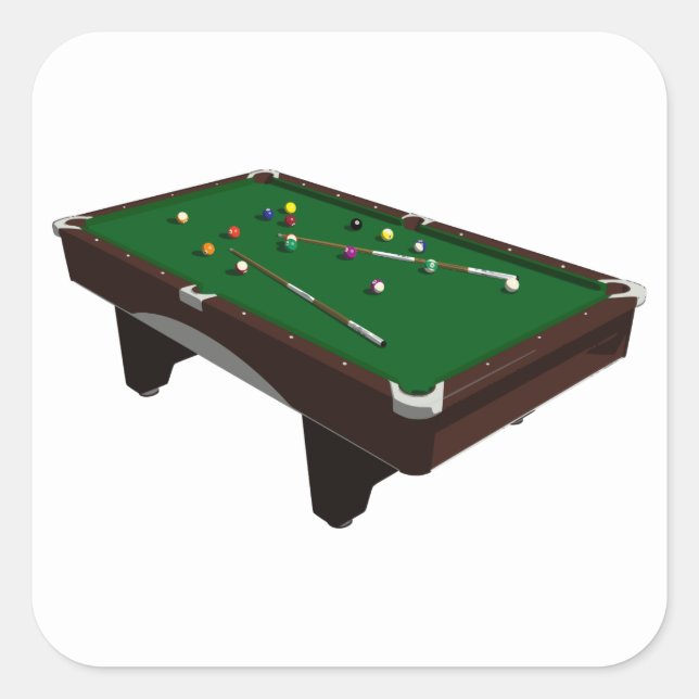 Pool Table Quadratischer Aufkleber (Vorderseite)