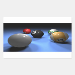 Pool Table Rechteckiger Aufkleber