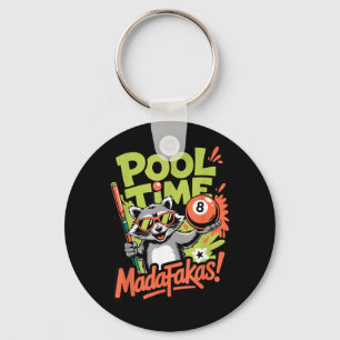 Pool Time Madafakas Lustiger Waschbär Billardspiel Schlüsselanhänger