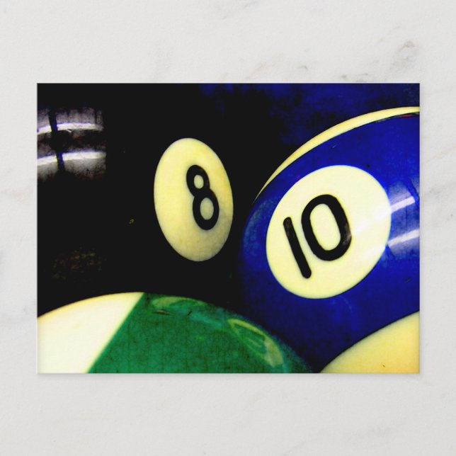 Pool Tischbälle Grunge Stil Postkarte (Vorderseite)