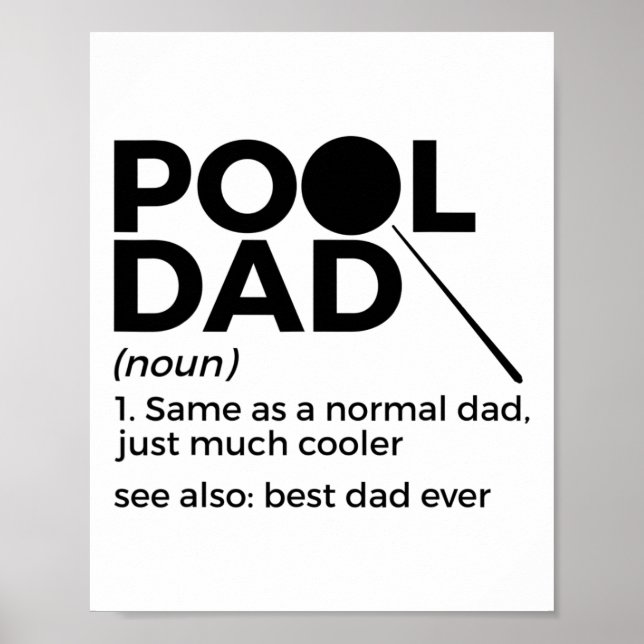 Pool Vater Definition Funny Billiard Der beste Vat Poster (Vorne)