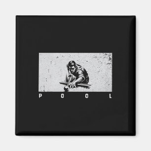 Pool Vintage Billard Pool Spieler Lustiges Billard Magnet