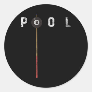 Pool Vintage Billard Pool Spieler Lustiges Billard Runder Aufkleber