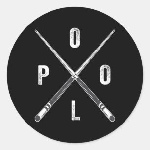 Pool Vintage - Billard Vintage Pool Spieler Team Runder Aufkleber