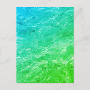 Pool Wasser Muster Neon Grün Art Abstract Trendig Postkarte