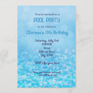 Pool Wasser Schwimmen Schwimmen Sommer Strandparty Einladung