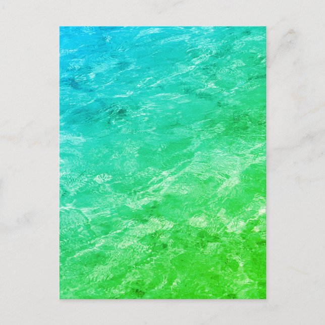 Pool Water Patterns Neon Green Art Abstract Trendy Postkarte (Vorderseite)