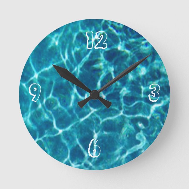 Pool Water Wall Clock Runde Wanduhr (Vorderseite)