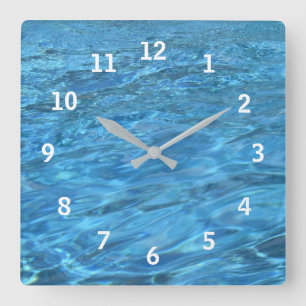 Pool Waters Wall Clock Quadratische Wanduhr