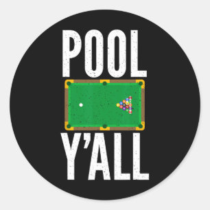 Pool Y Alle Pool Billard Runder Aufkleber