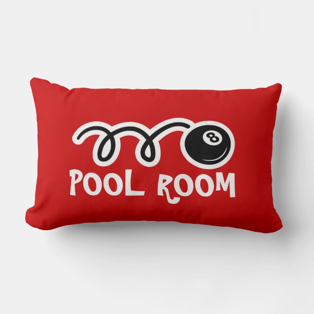Pool-Zimmer-Wurfskissen mit eightball Druck Lendenkissen (Vorderseite)