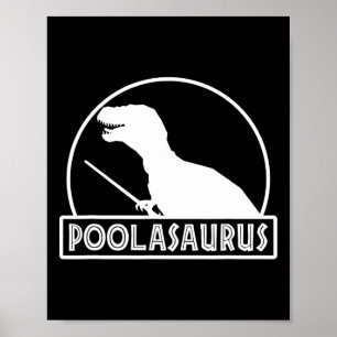 Poolasaurus Billardspieler Dinosaurier Snooker Ach Poster