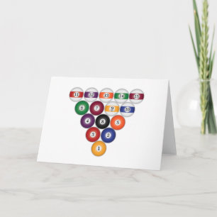 Poolbälle / Billard: Grußkarten Karte