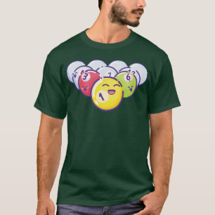 Poolbillardspiel nummerierte farbige Bälle vintage T-Shirt